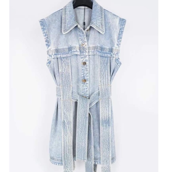 NWT Acler Wiston Mini Dress - Denim Blue - Picture 7 of 9